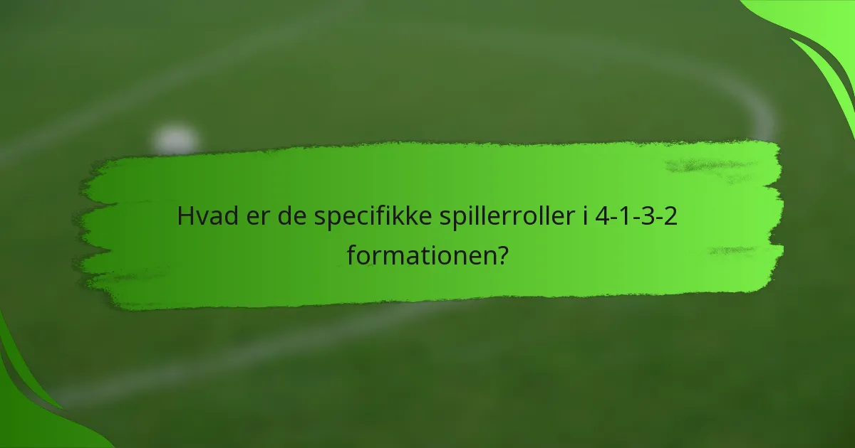 Hvad er de specifikke spillerroller i 4-1-3-2 formationen?