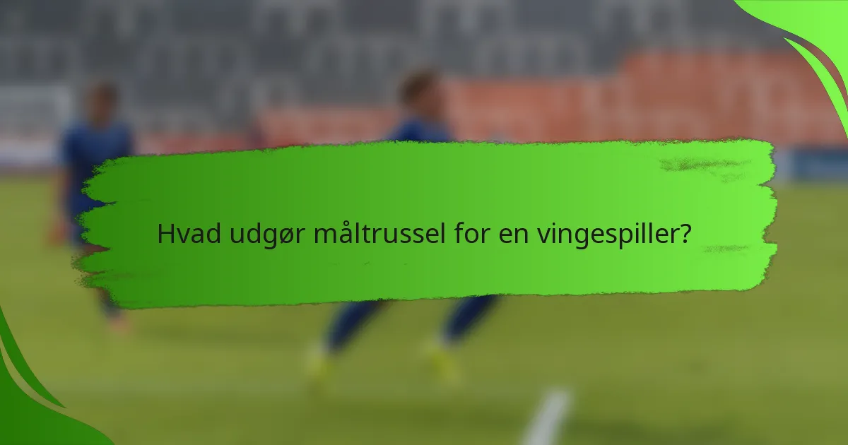 Hvad udgør måltrussel for en vingespiller?