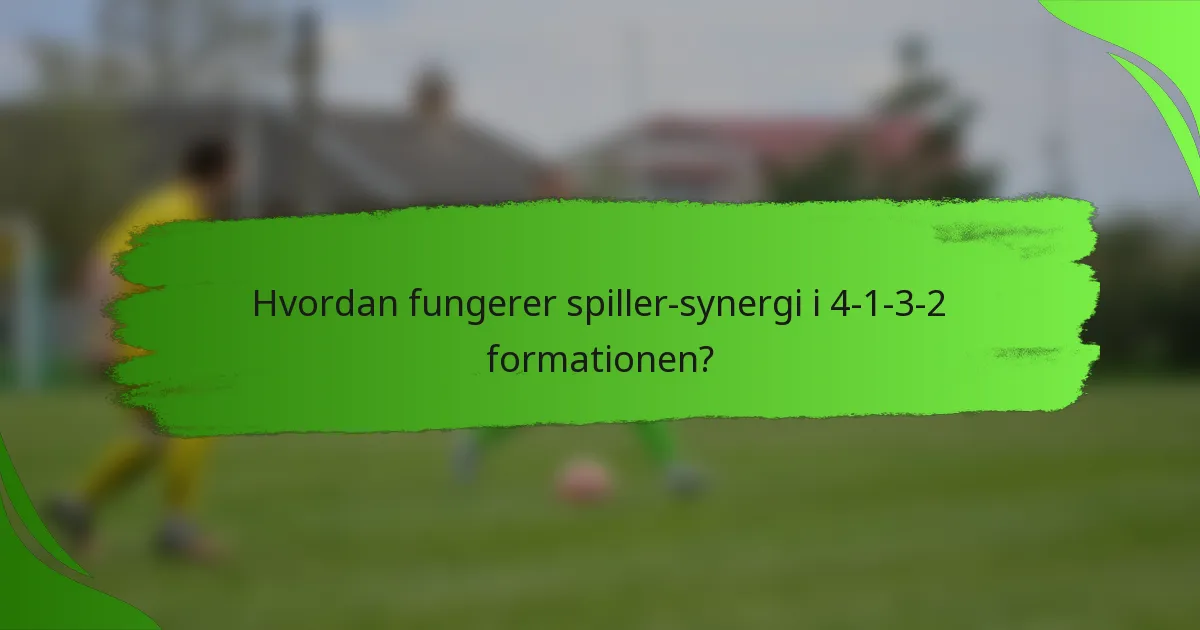 Hvordan fungerer spiller-synergi i 4-1-3-2 formationen?